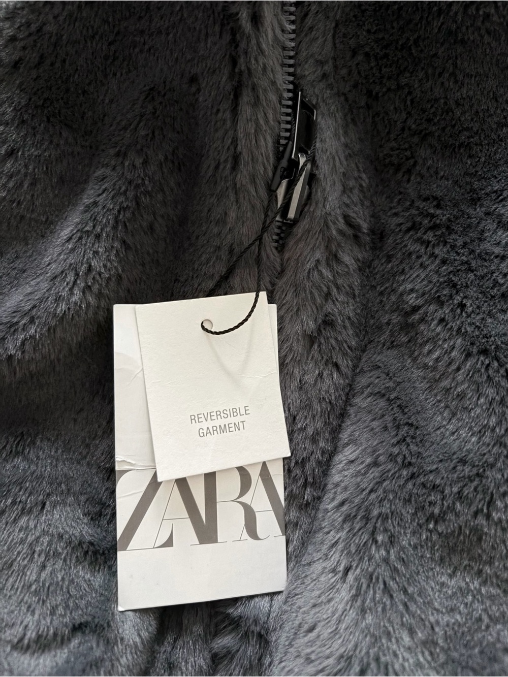 ZARA REVERSIBLE LEATHER BOMBER JACKET GRAY LARGE - Picture 10 of 14